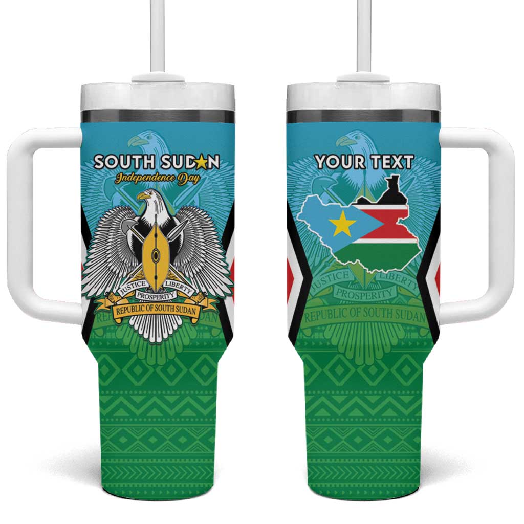 Personalised South Sudan Tumbler With Handle Coat Of Arms - Happy Independence Day LT15