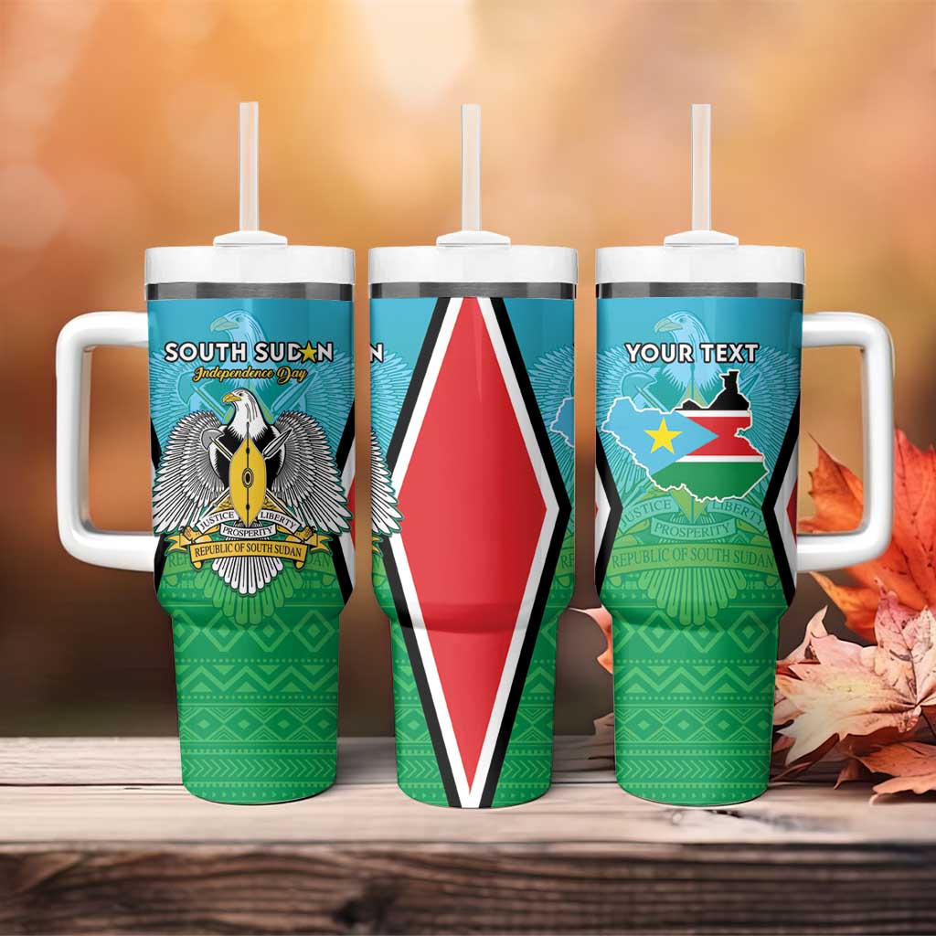 Personalised South Sudan Tumbler With Handle Coat Of Arms - Happy Independence Day LT15
