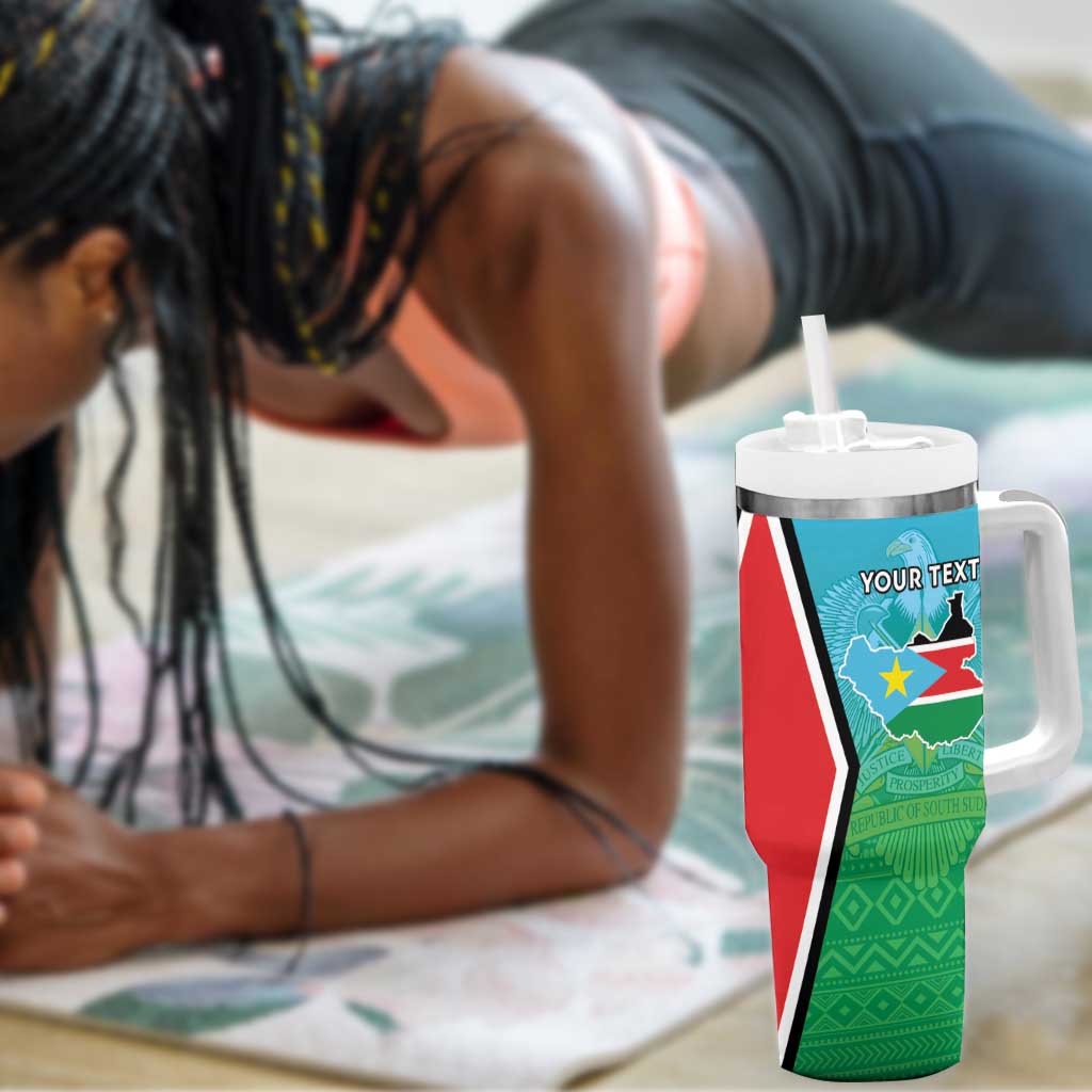 Personalised South Sudan Tumbler With Handle Coat Of Arms - Happy Independence Day LT15
