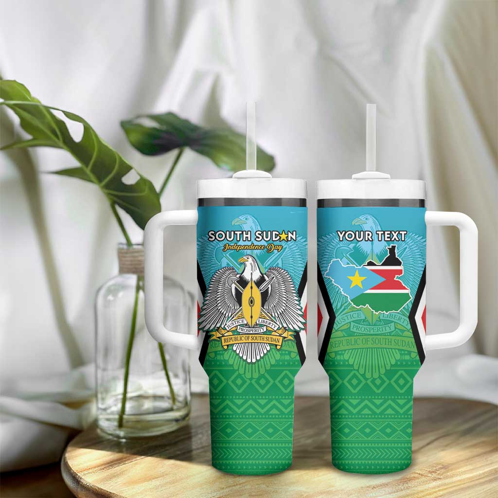 Personalised South Sudan Tumbler With Handle Coat Of Arms - Happy Independence Day LT15