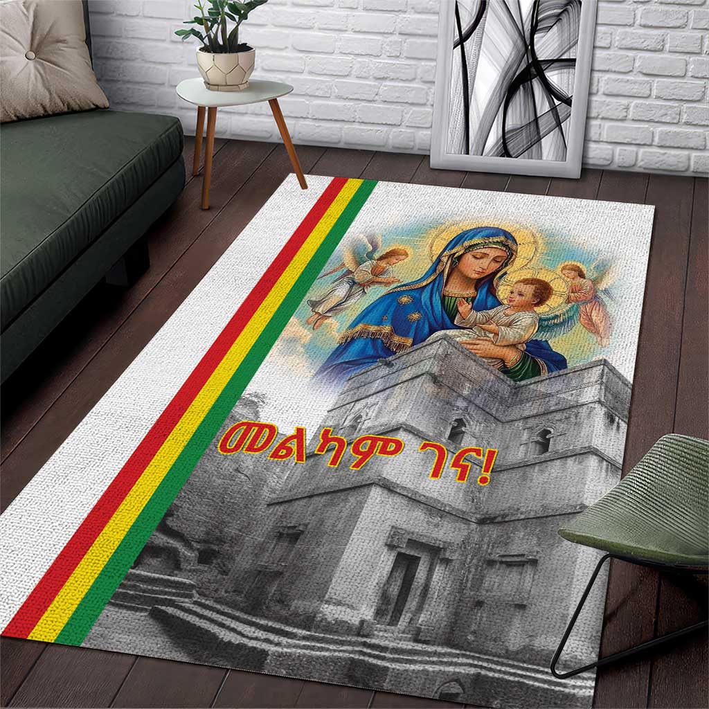 Melkam Gena Ethiopia Area Rug Saint Mary Lalibela Churches LT15