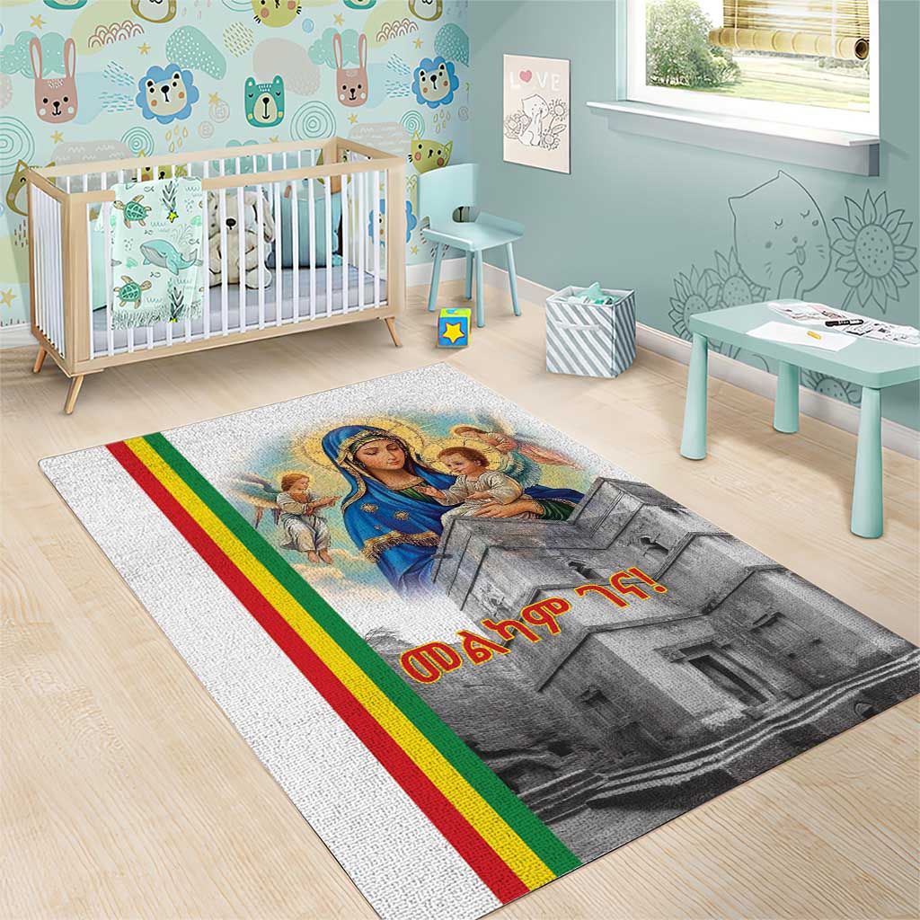 Melkam Gena Ethiopia Area Rug Saint Mary Lalibela Churches LT15