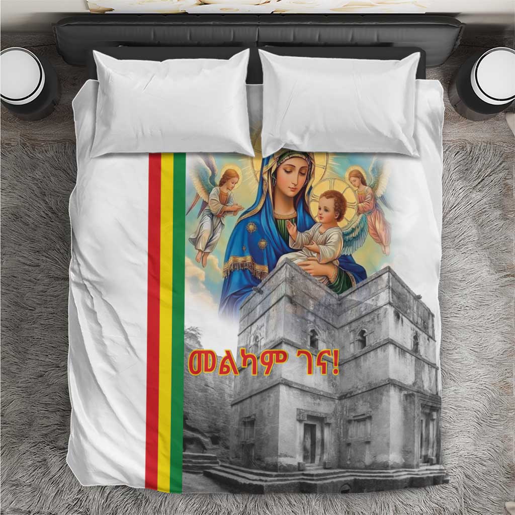 Melkam Gena Ethiopia Bedding Set Saint Mary Lalibela Churches LT15