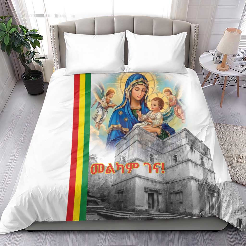 Melkam Gena Ethiopia Bedding Set Saint Mary Lalibela Churches LT15
