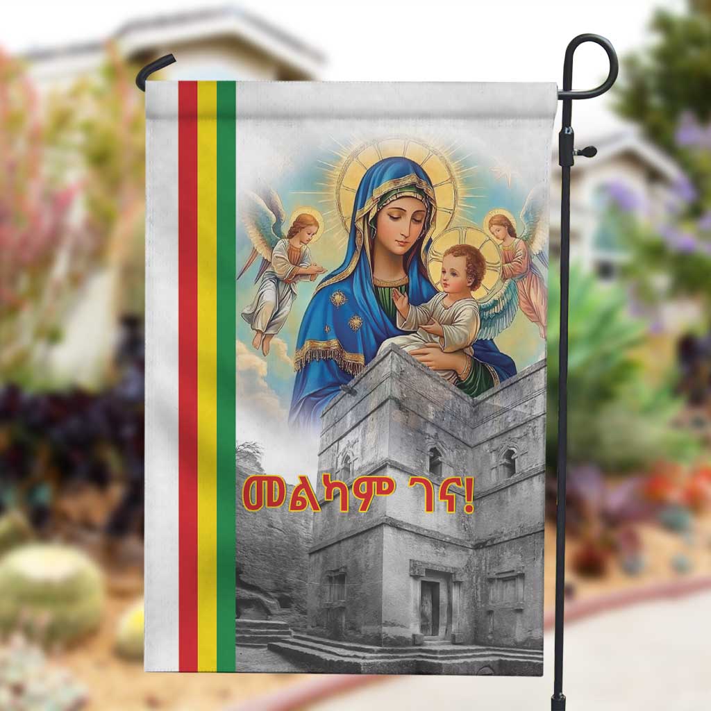 Melkam Gena Ethiopia Garden Flag Saint Mary Lalibela Churches LT15