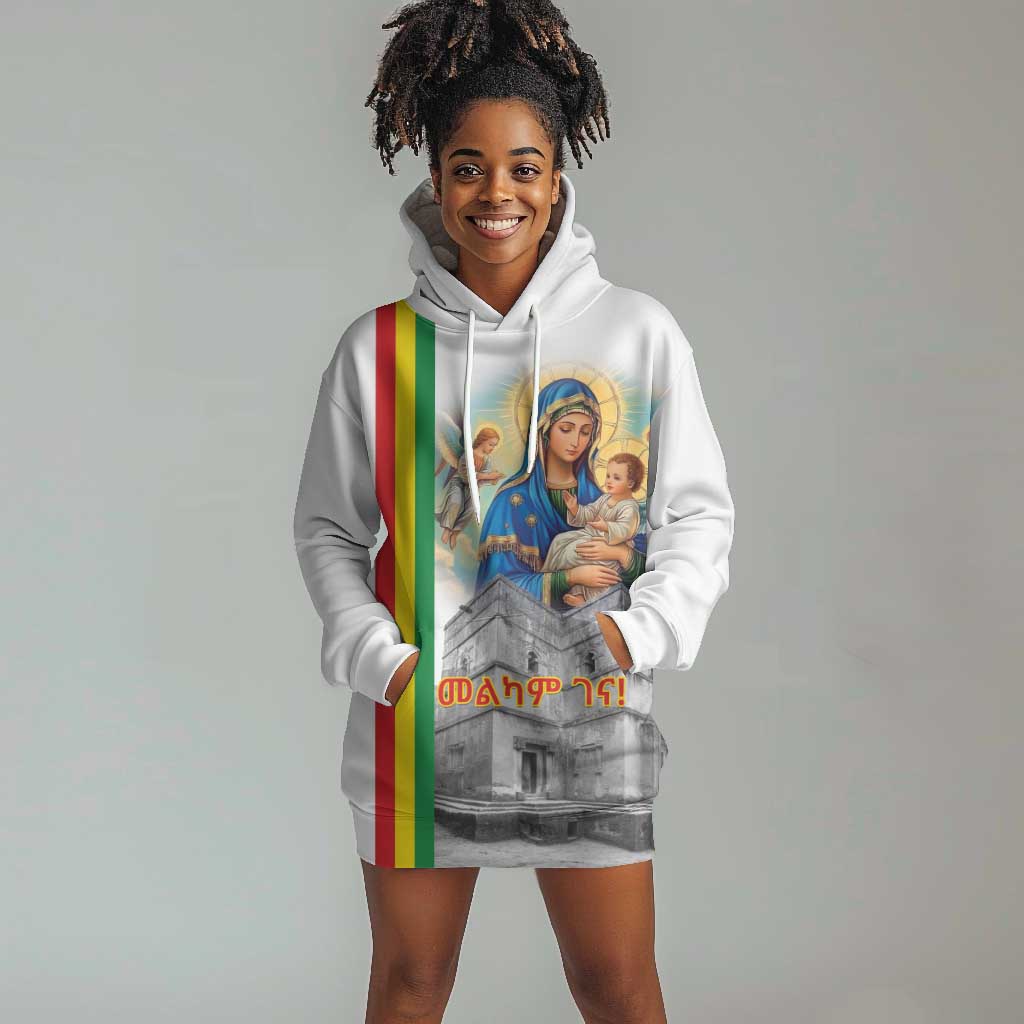 Melkam Gena Ethiopia Hoodie Dress Saint Mary Lalibela Churches LT15