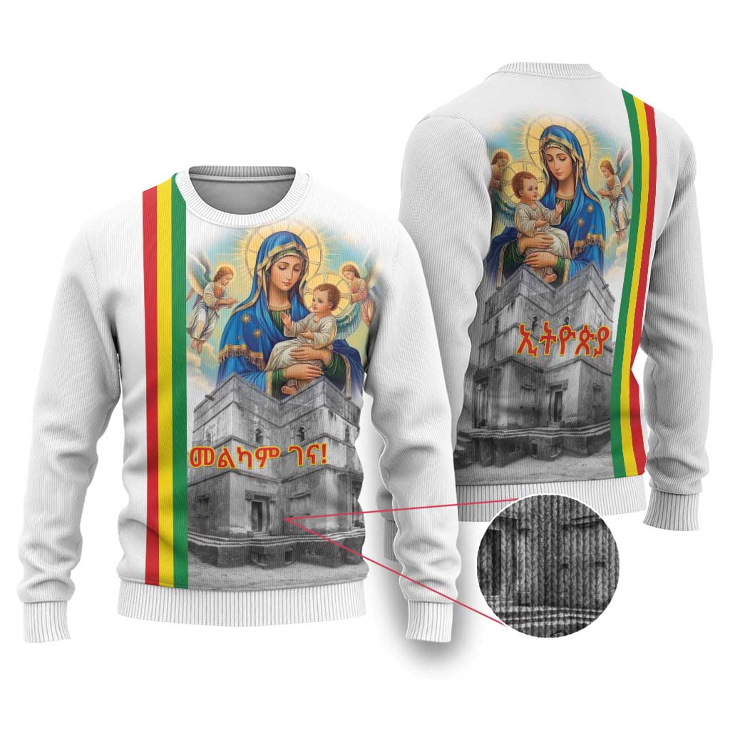 Melkam Gena Ethiopia Ugly Christmas Sweater Saint Mary Lalibela Churches LT15
