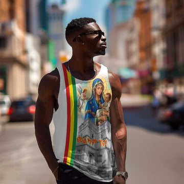 Melkam Gena Ethiopia Men Tank Top Saint Mary Lalibela Churches LT15