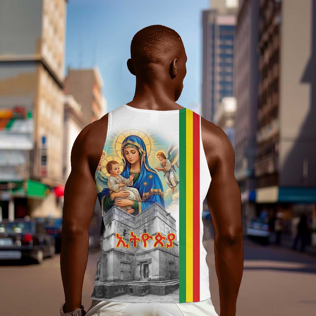 Melkam Gena Ethiopia Men Tank Top Saint Mary Lalibela Churches LT15