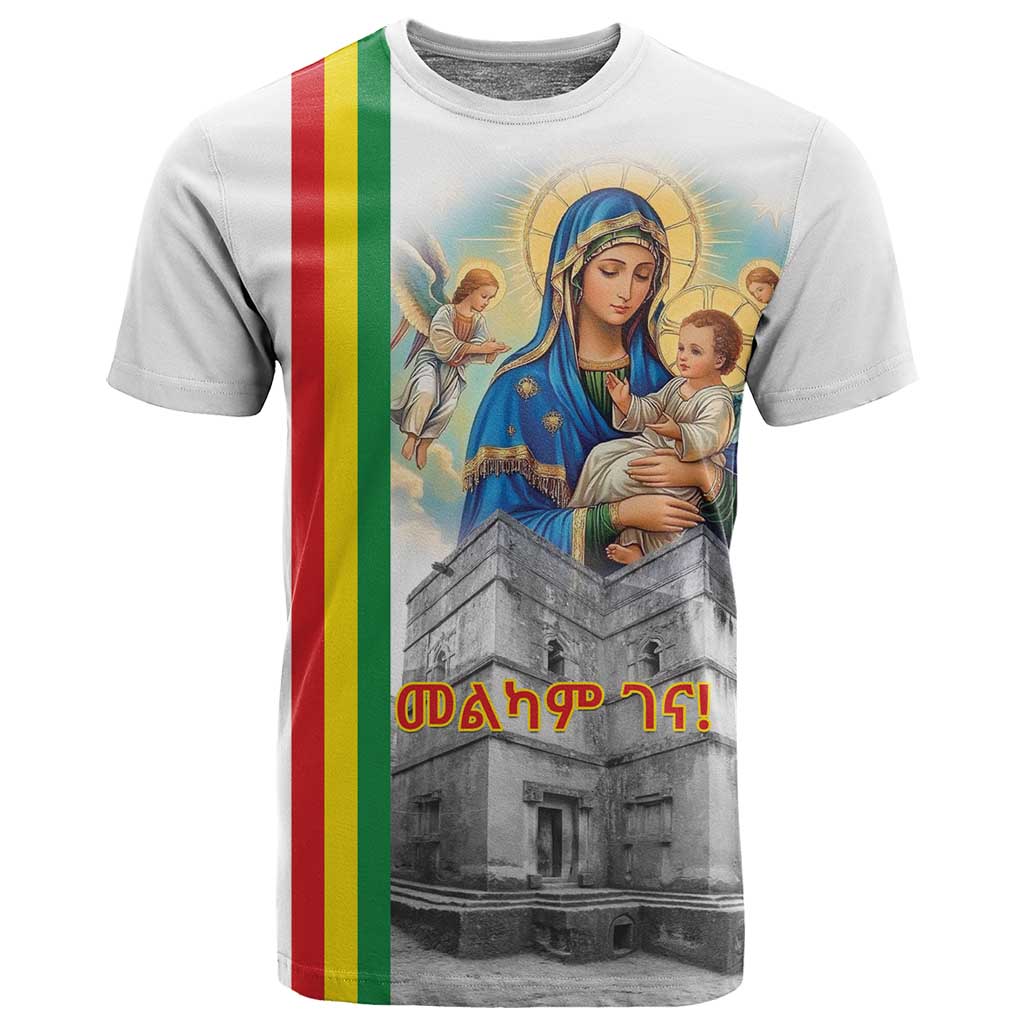 Melkam Gena Ethiopia T shirt Saint Mary Lalibela Churches LT15