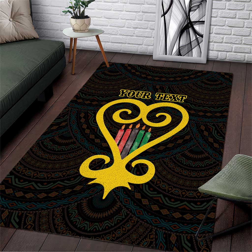 Personalized African-American Black Love Day Area Rug Sankofa Heart - Nya Akoma LT15