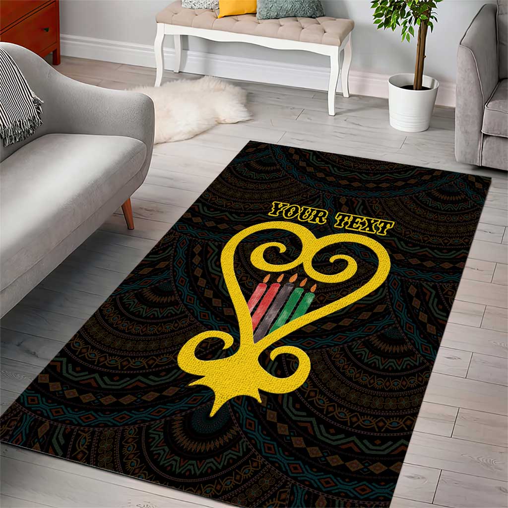 Personalized African-American Black Love Day Area Rug Sankofa Heart - Nya Akoma LT15