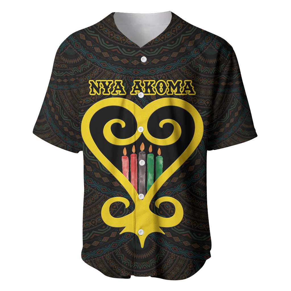 Personalized  African-American Black Love Day Baseball Jersey Sankofa Heart - Nya Akoma LT15