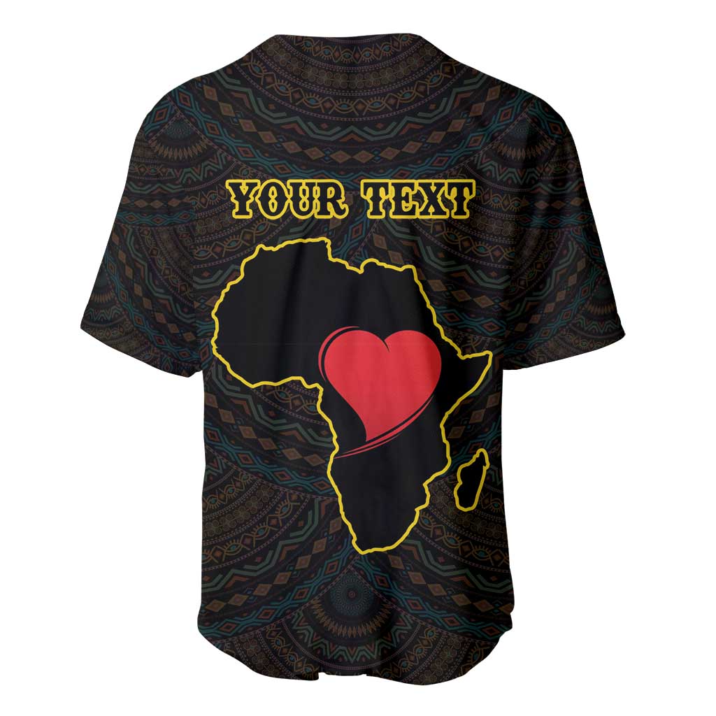Personalized  African-American Black Love Day Baseball Jersey Sankofa Heart - Nya Akoma LT15
