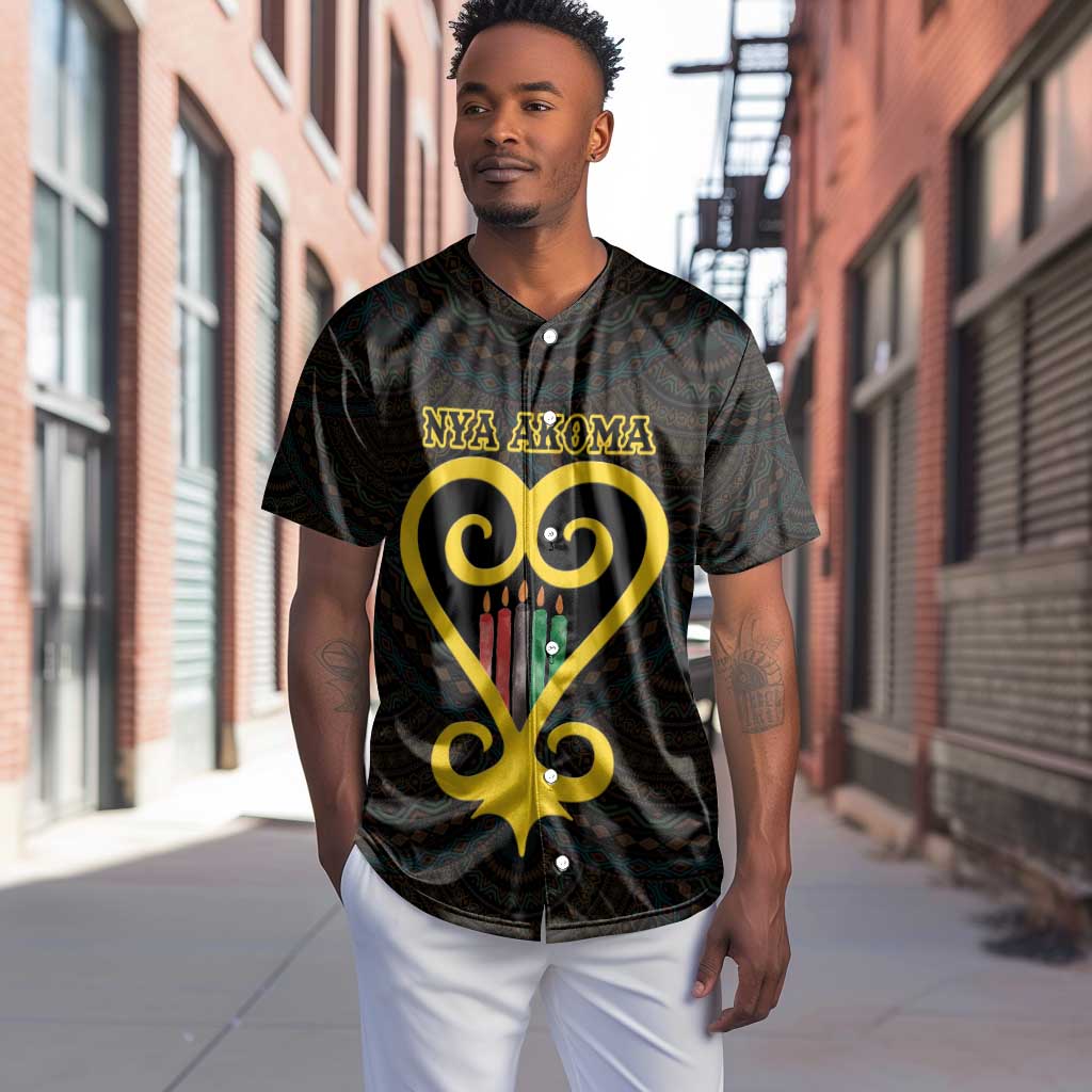 Personalized  African-American Black Love Day Baseball Jersey Sankofa Heart - Nya Akoma LT15