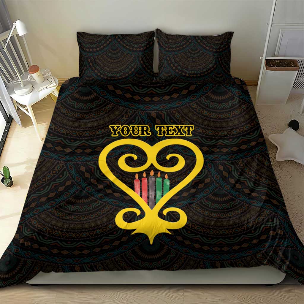 Personalized African-American Black Love Day Bedding Set Sankofa Heart - Nya Akoma LT15