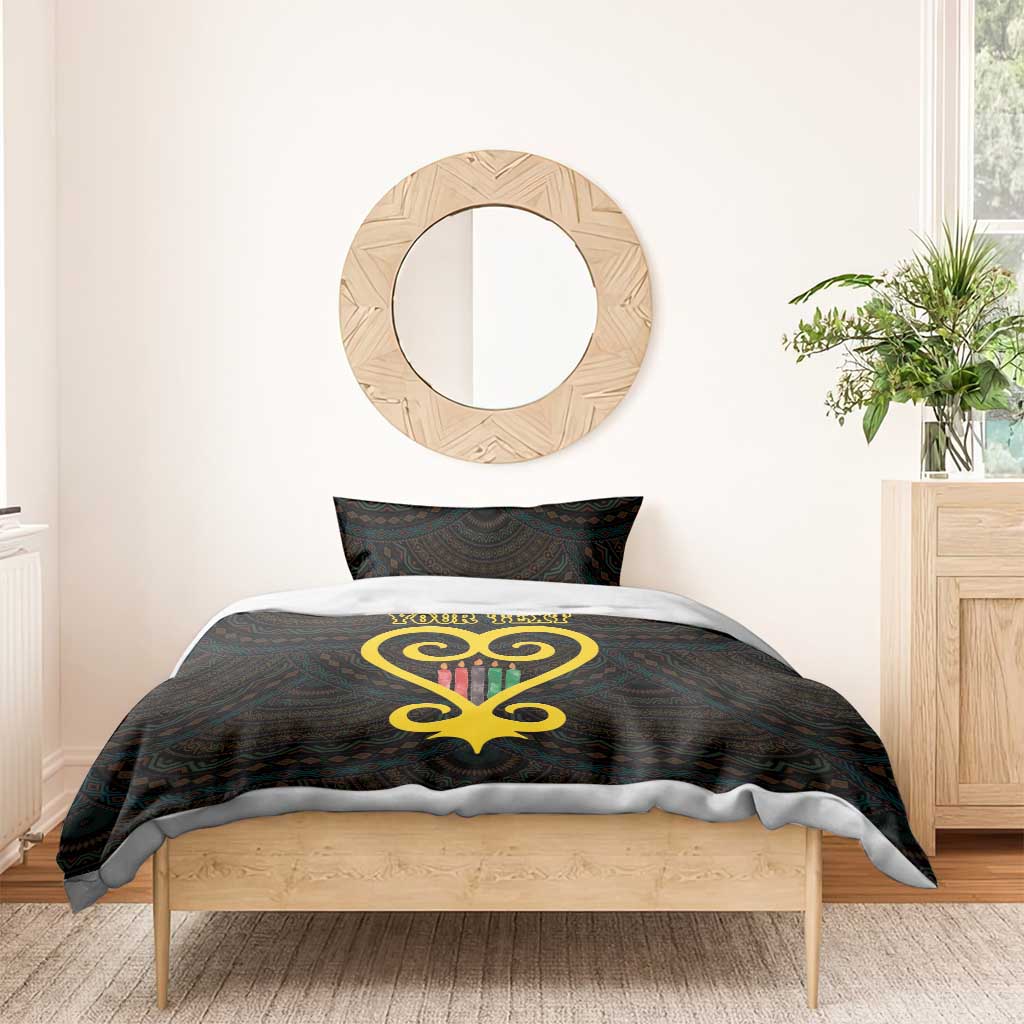 Personalized African-American Black Love Day Bedding Set Sankofa Heart - Nya Akoma LT15