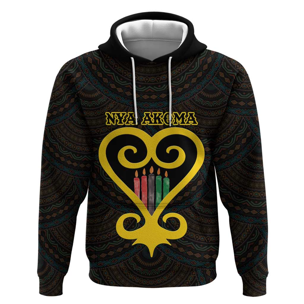 Personalised Happy Black Love Day Hoodie Sankofa Heart With Adinkra Pattern LT15