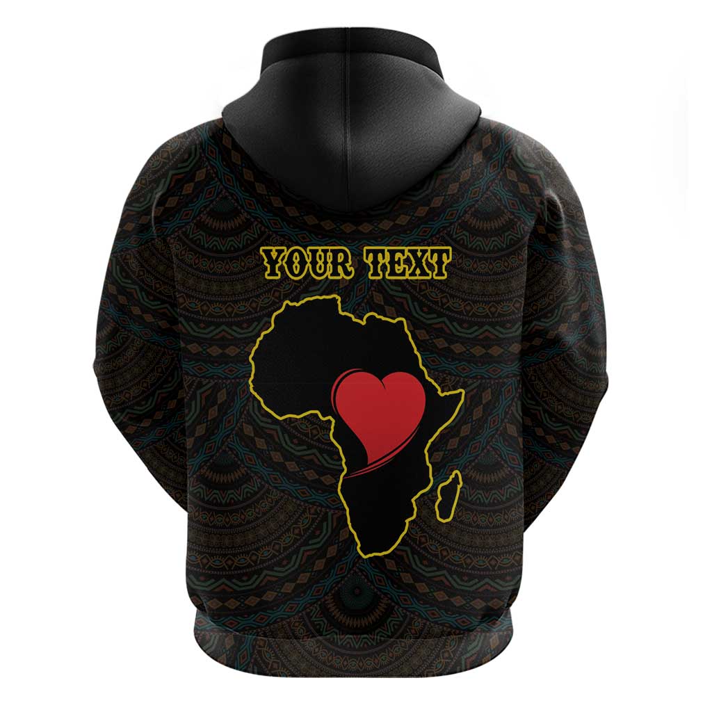 Personalised Happy Black Love Day Hoodie Sankofa Heart With Adinkra Pattern LT15