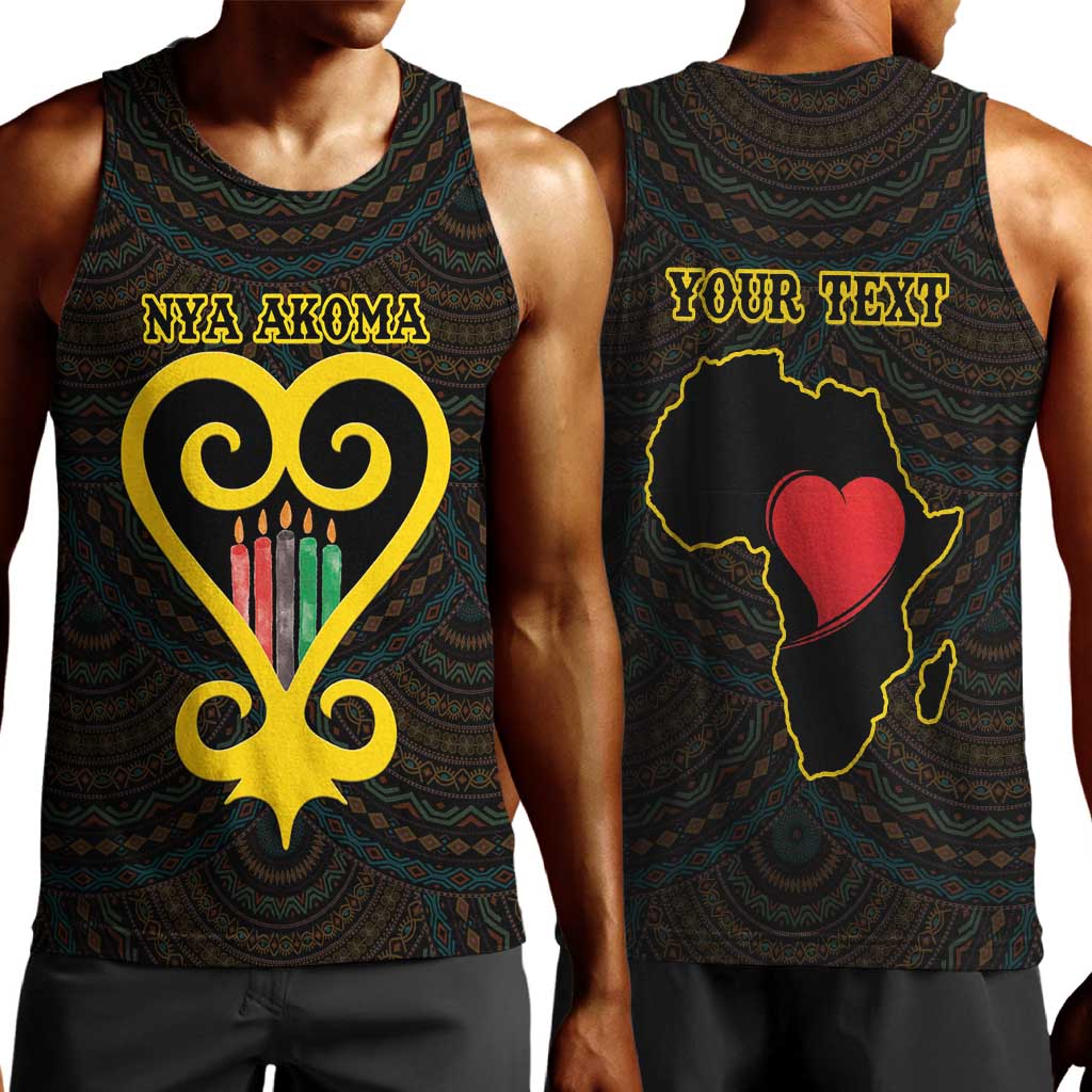 Personalized  African-American Black Love Day Men Tank Top Sankofa Heart - Nya Akoma LT15