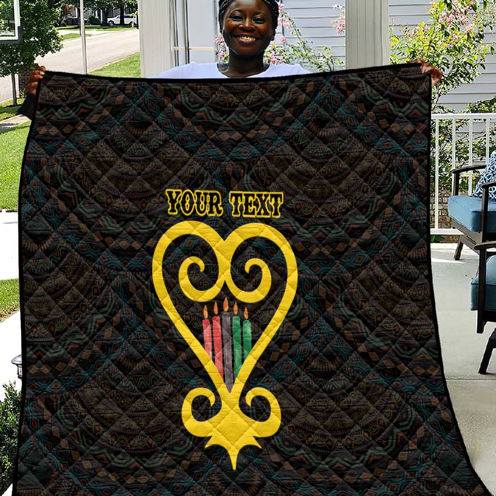Personalized African-American Black Love Day Quilt Sankofa Heart - Nya Akoma LT15