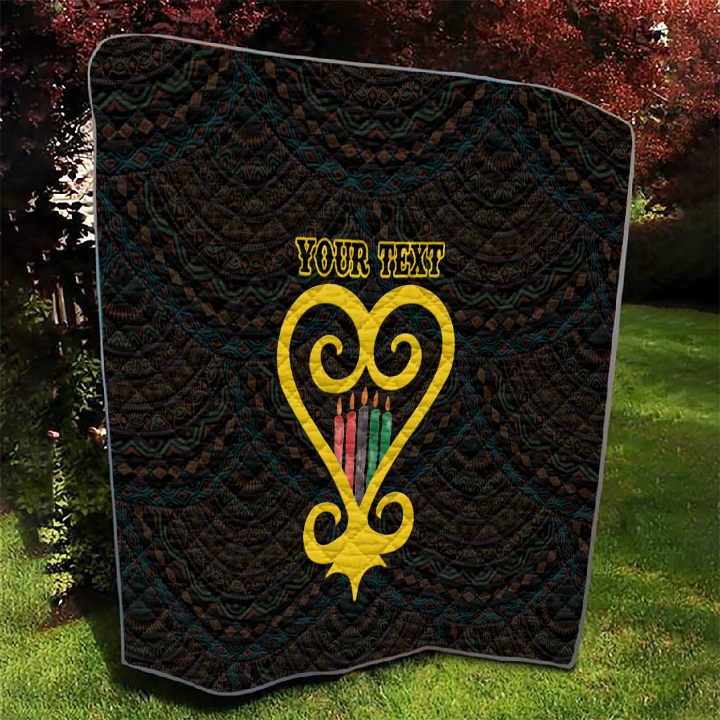 Personalized African-American Black Love Day Quilt Sankofa Heart - Nya Akoma LT15
