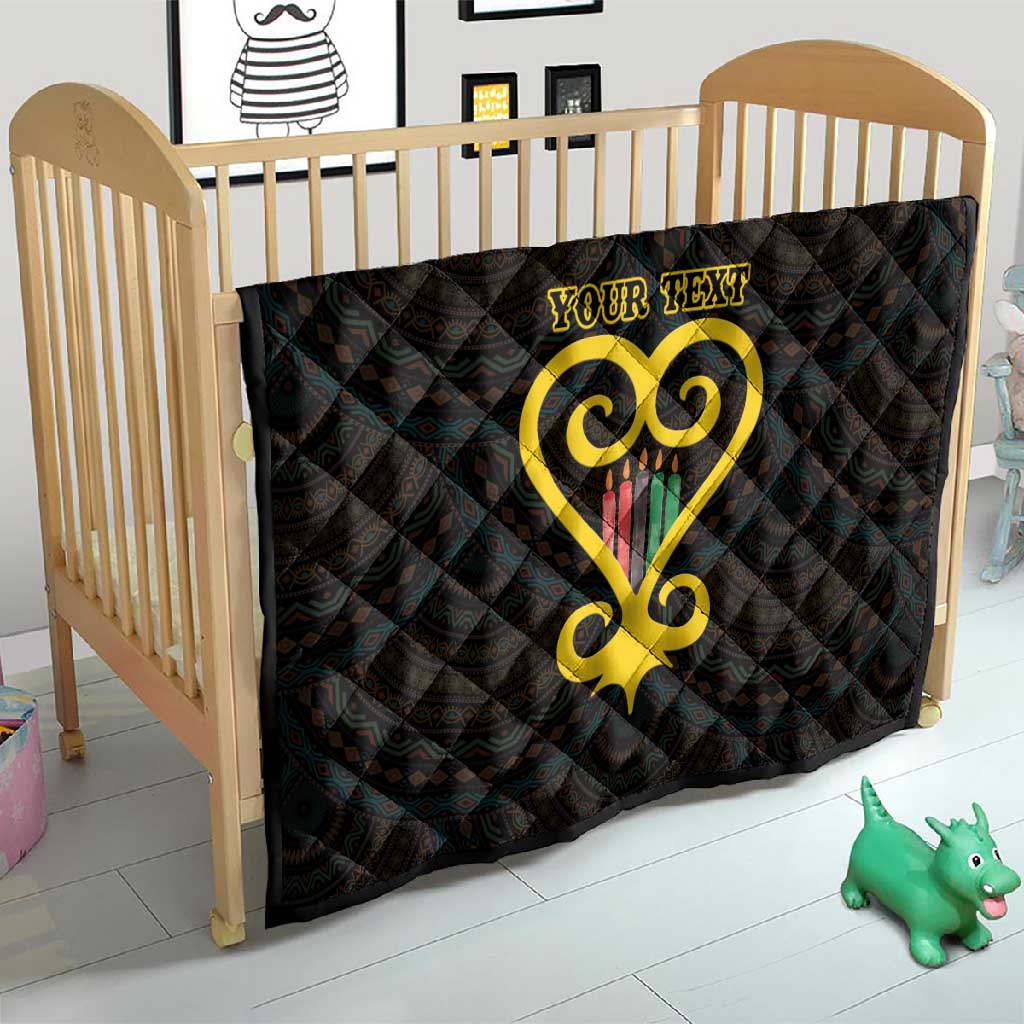 Personalized African-American Black Love Day Quilt Sankofa Heart - Nya Akoma LT15