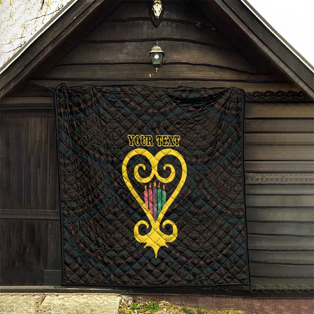 Personalized African-American Black Love Day Quilt Sankofa Heart - Nya Akoma LT15