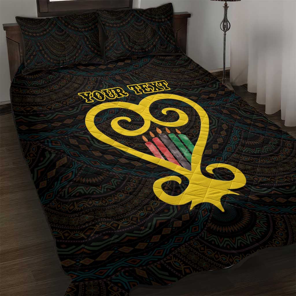 Personalized African-American Black Love Day Quilt Bed Set Sankofa Heart - Nya Akoma LT15