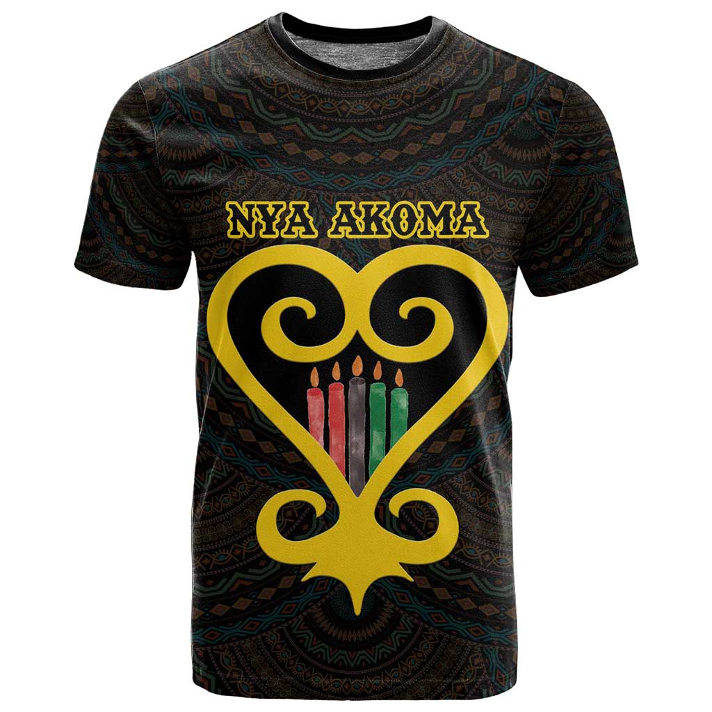 Personalized  African-American Black Love Day T shirt Sankofa Heart - Nya Akoma LT15