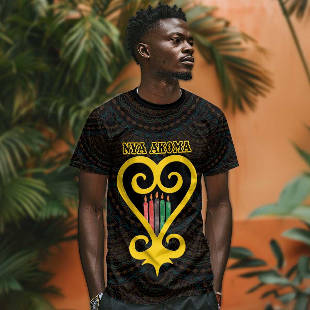 Personalized  African-American Black Love Day T shirt Sankofa Heart - Nya Akoma LT15
