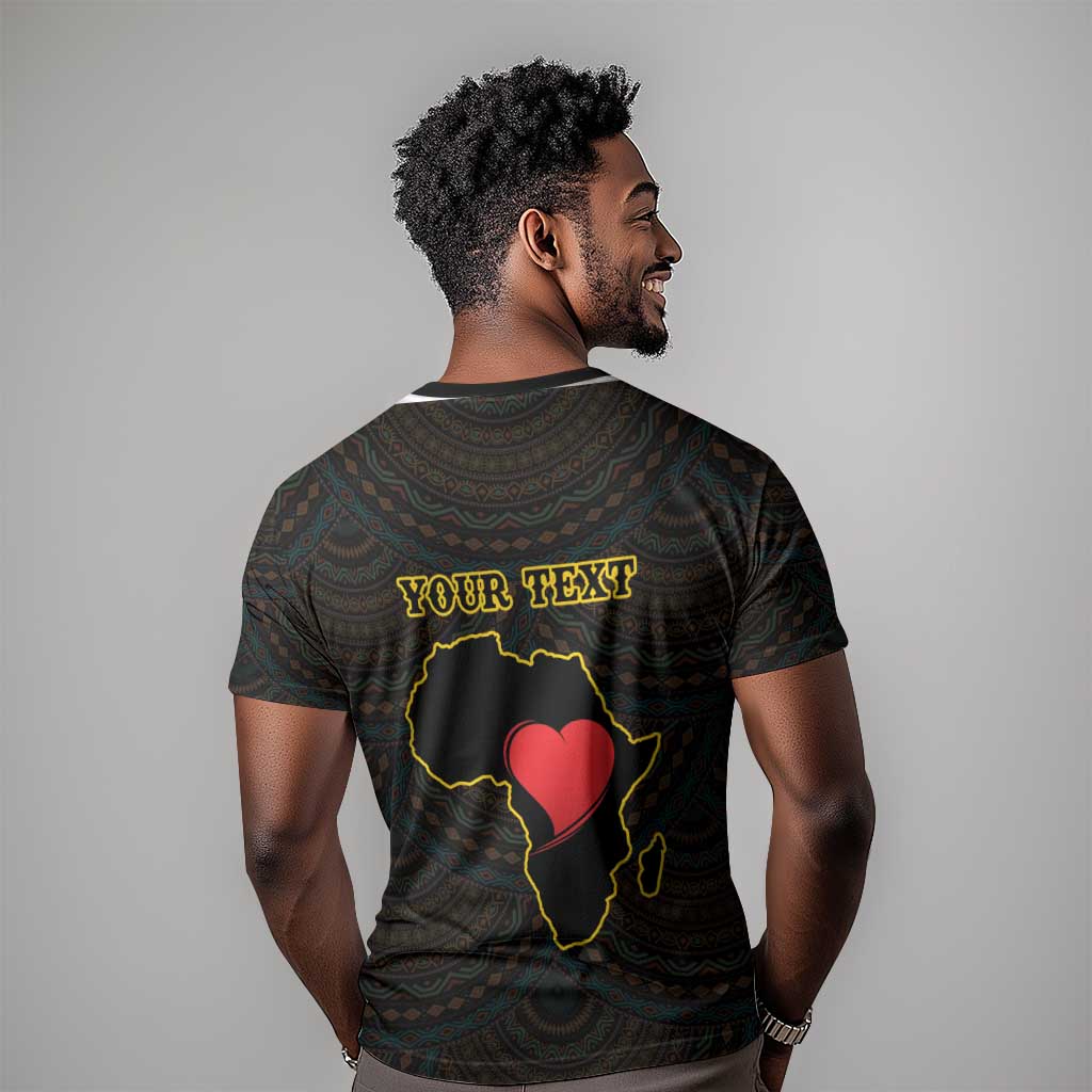 Personalized  African-American Black Love Day T shirt Sankofa Heart - Nya Akoma LT15