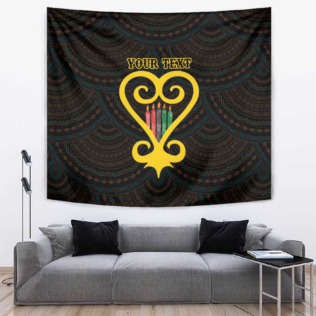 Personalized African-American Black Love Day Tapestry Sankofa Heart - Nya Akoma LT15