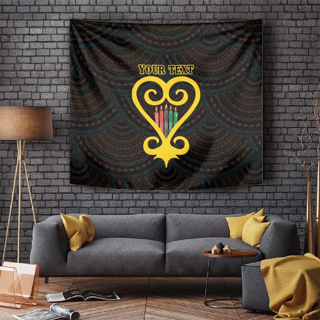 Personalized African-American Black Love Day Tapestry Sankofa Heart - Nya Akoma LT15