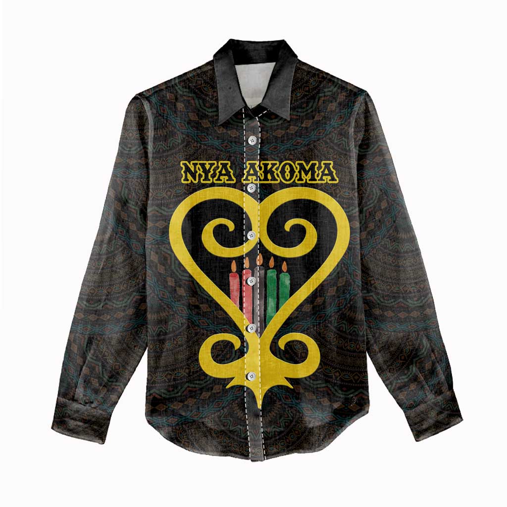 Personalized  African-American Black Love Day Women Casual Shirt Sankofa Heart - Nya Akoma LT15