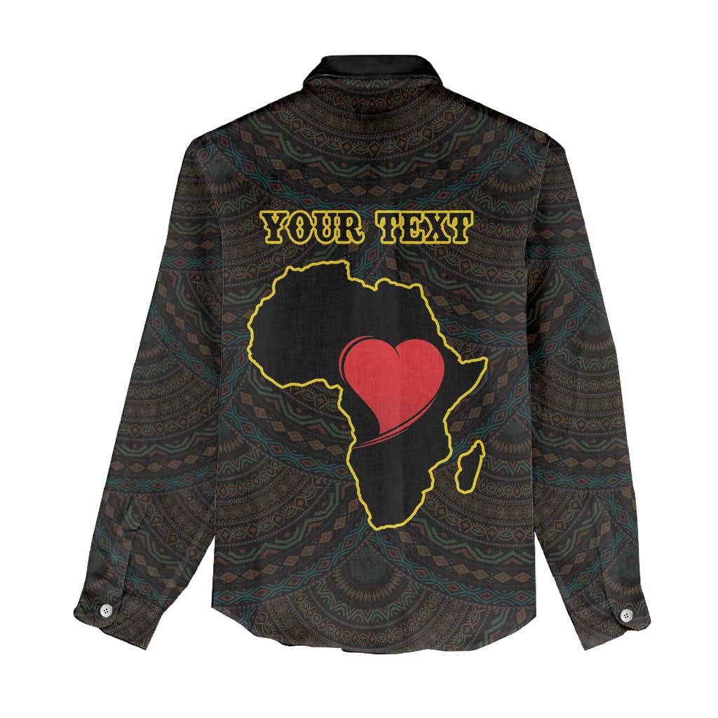 Personalized  African-American Black Love Day Women Casual Shirt Sankofa Heart - Nya Akoma LT15