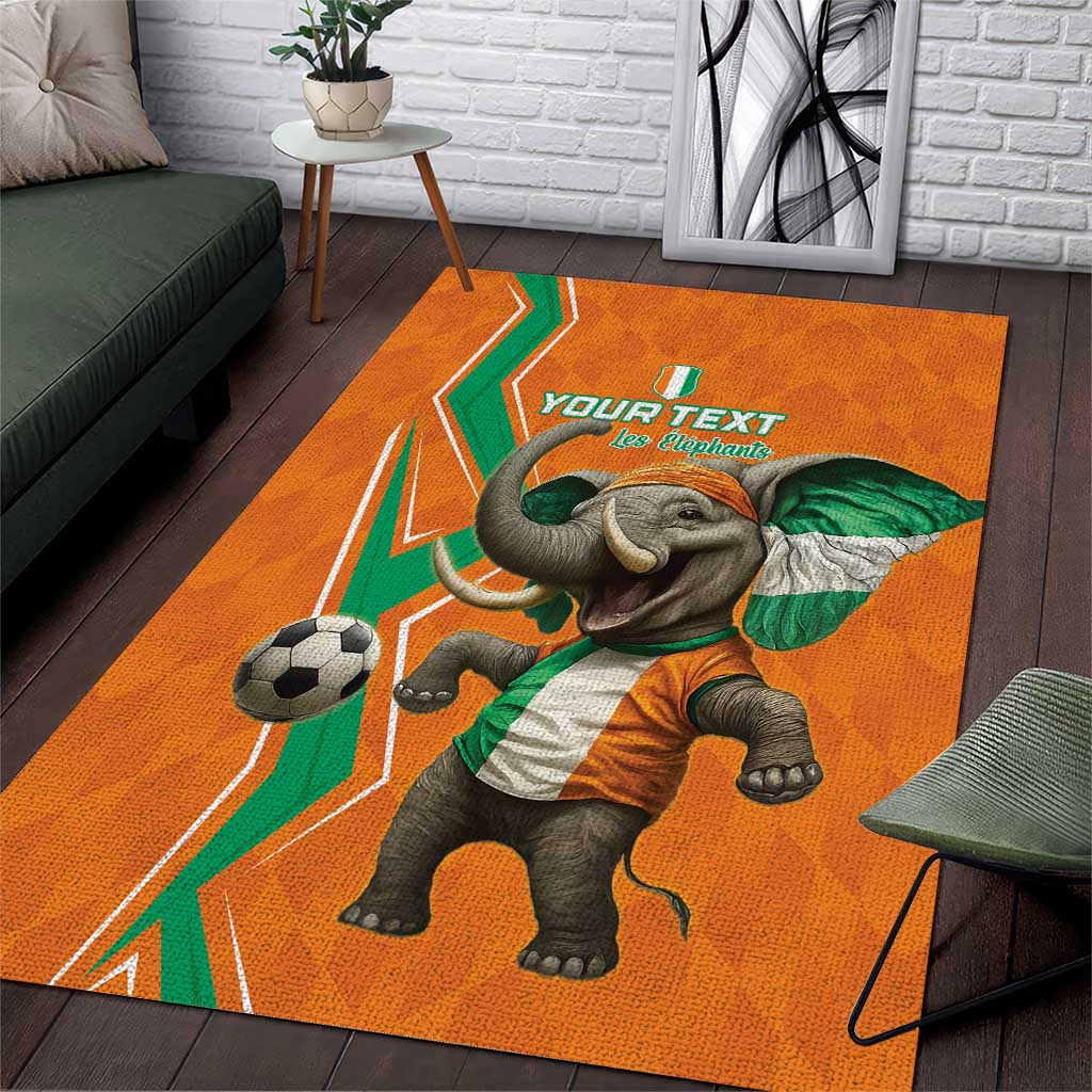 Custom Afro Ivory Coast Football Area Rug Go Champions LT15