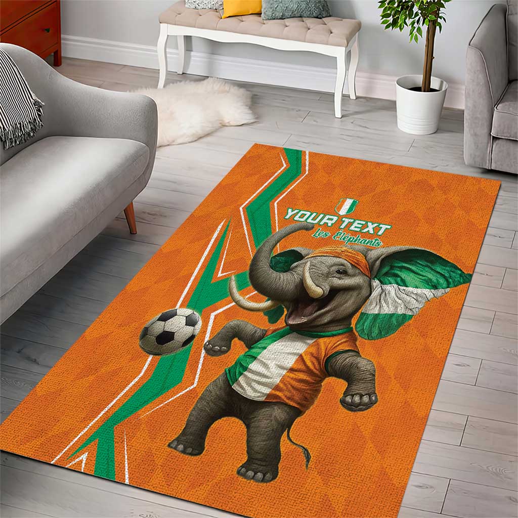 Custom Afro Ivory Coast Football Area Rug Go Champions LT15