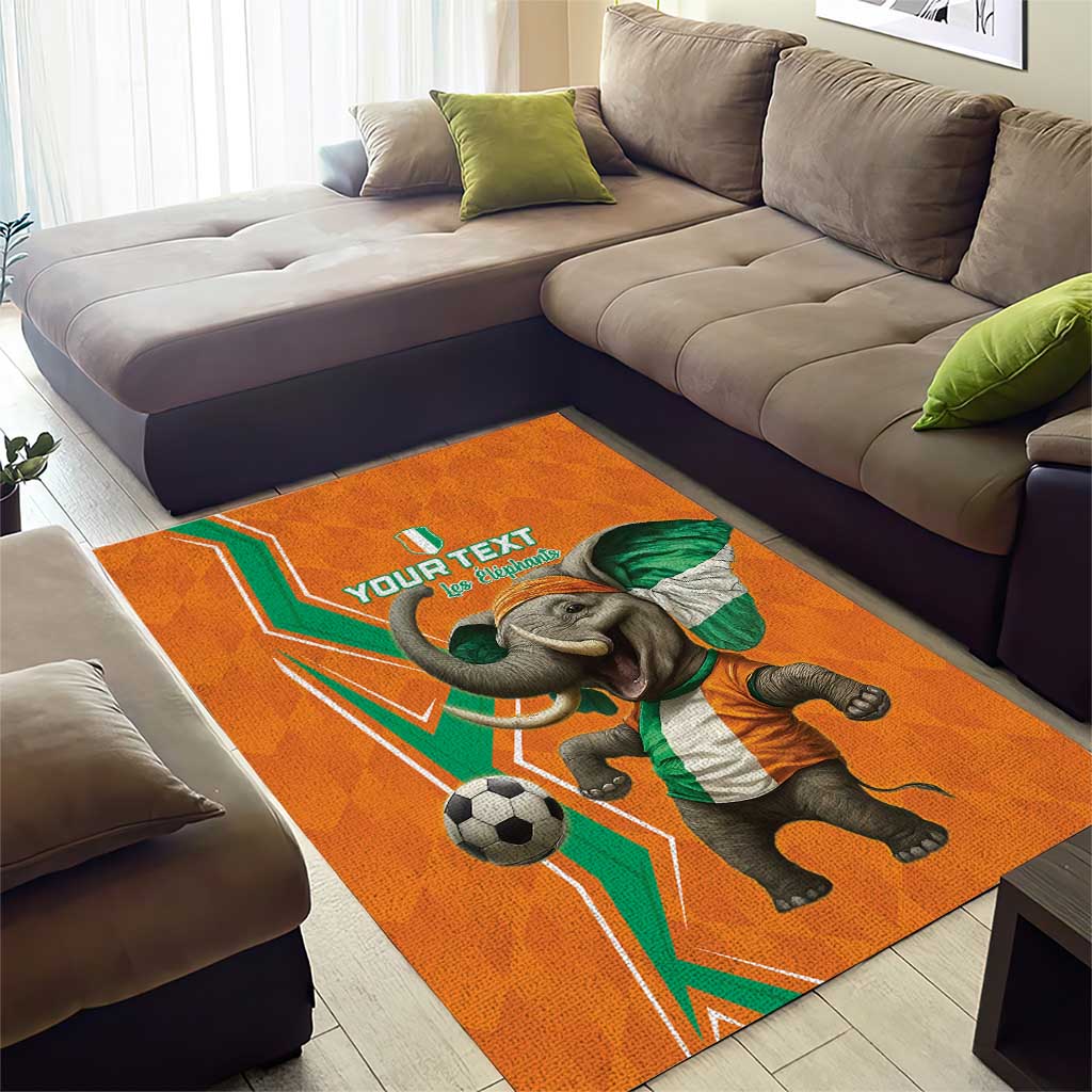Custom Afro Ivory Coast Football Area Rug Go Champions LT15