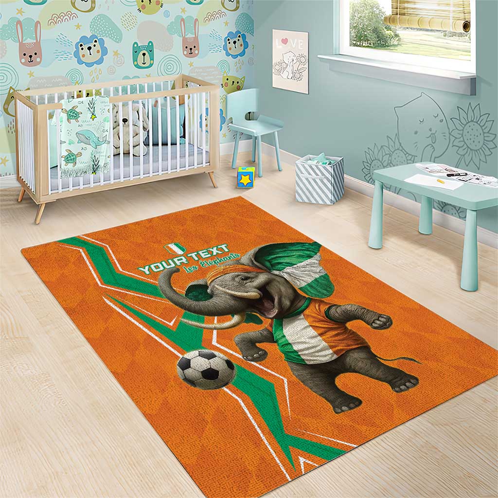 Custom Afro Ivory Coast Football Area Rug Go Champions LT15