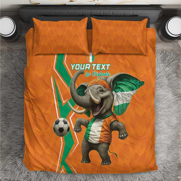 Custom Afro Ivory Coast Football Bedding Set Go Champions LT15