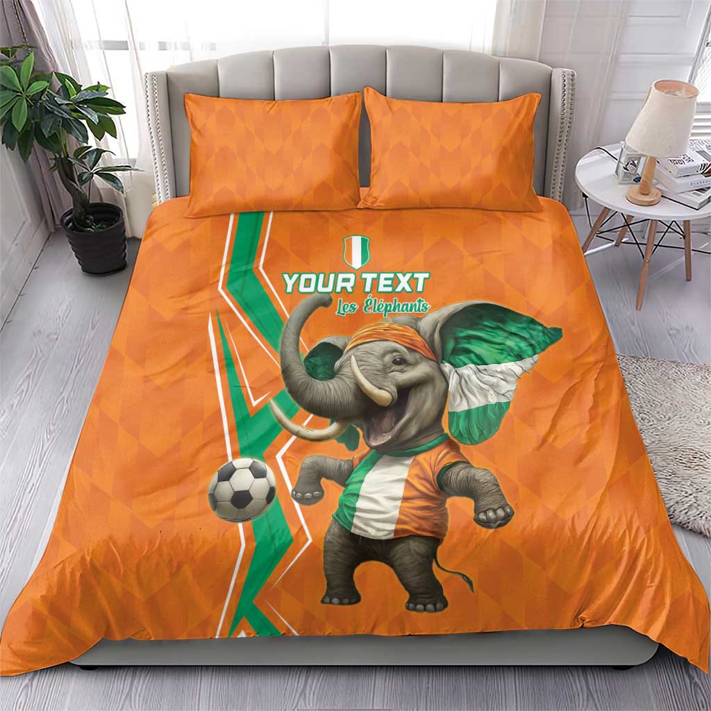 Custom Afro Ivory Coast Football Bedding Set Go Champions LT15