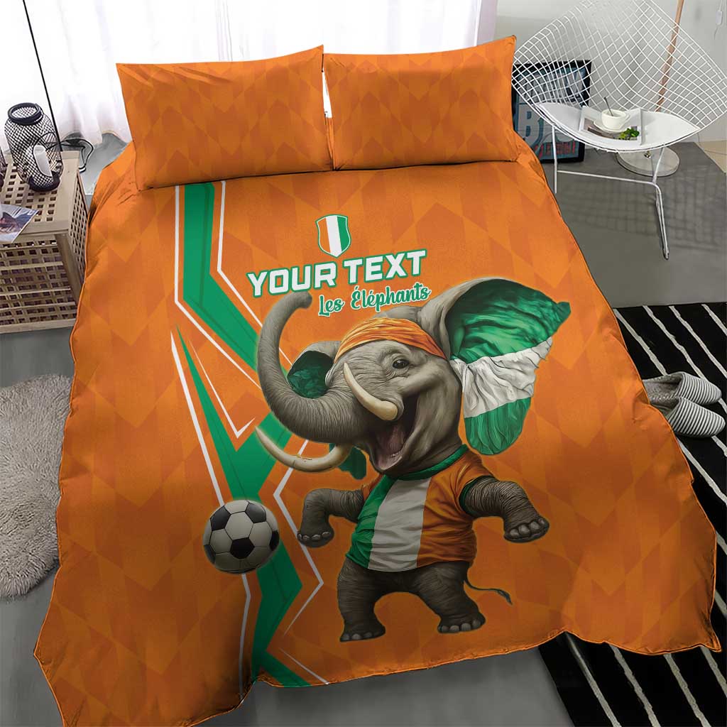 Custom Afro Ivory Coast Football Bedding Set Go Champions LT15
