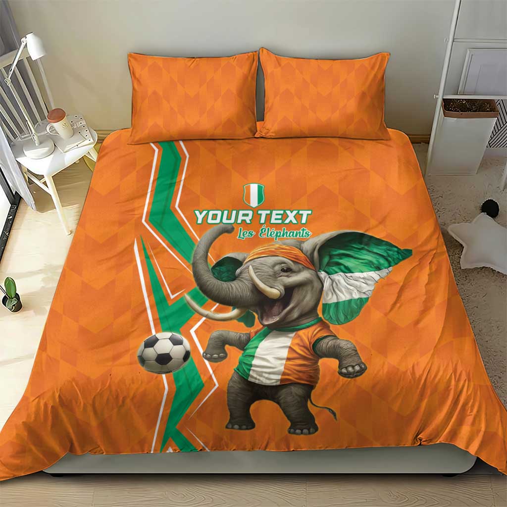 Custom Afro Ivory Coast Football Bedding Set Go Champions LT15