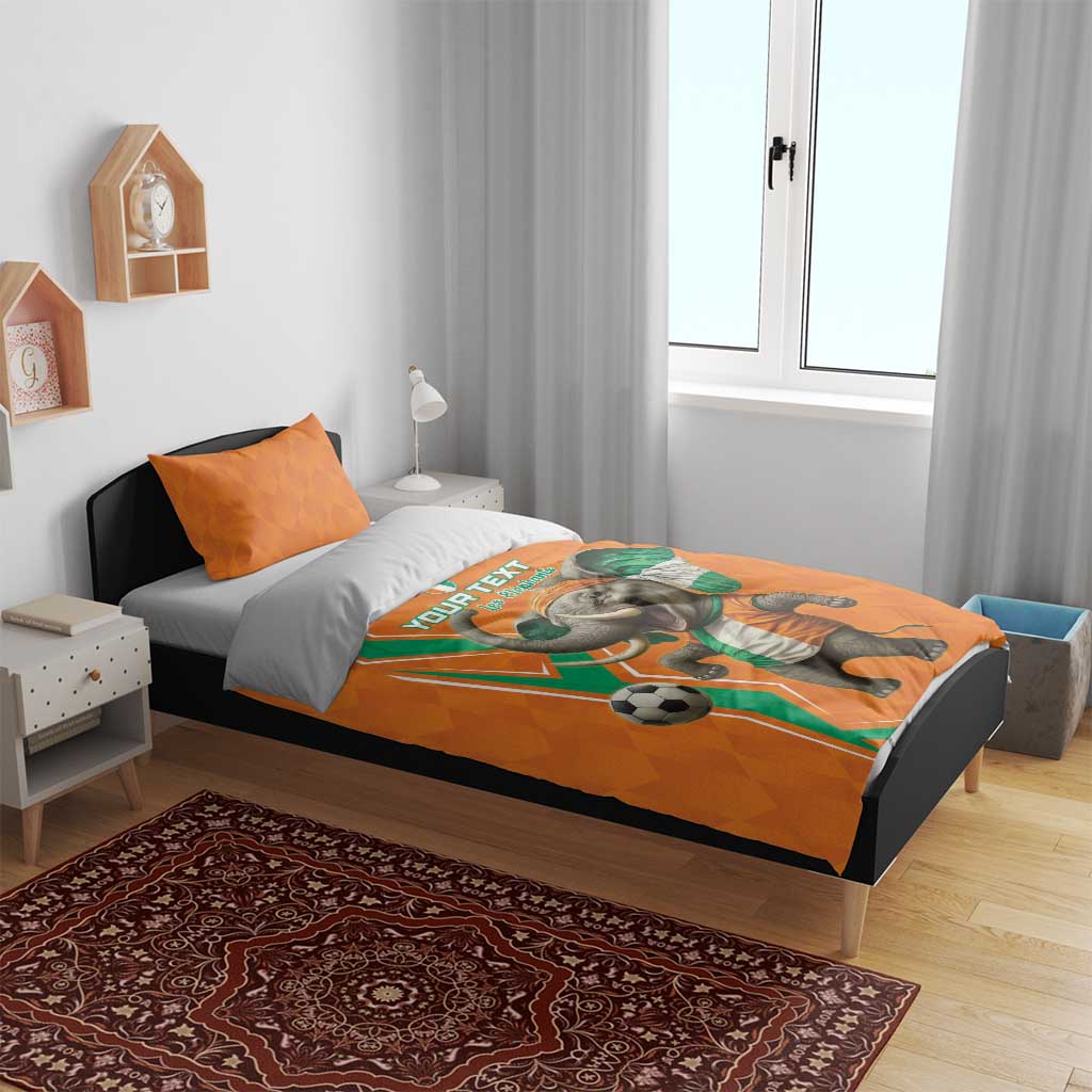 Custom Afro Ivory Coast Football Bedding Set Go Champions LT15