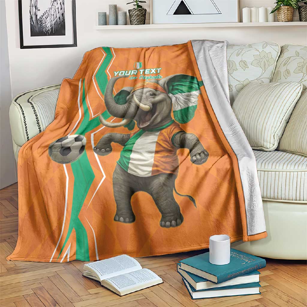Custom Afro Ivory Coast Football Blanket Go Champions LT15