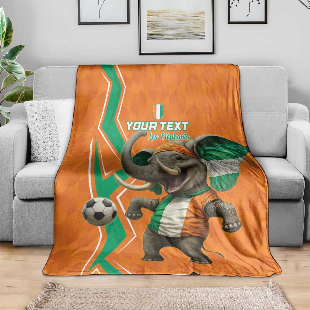 Custom Afro Ivory Coast Football Blanket Go Champions LT15