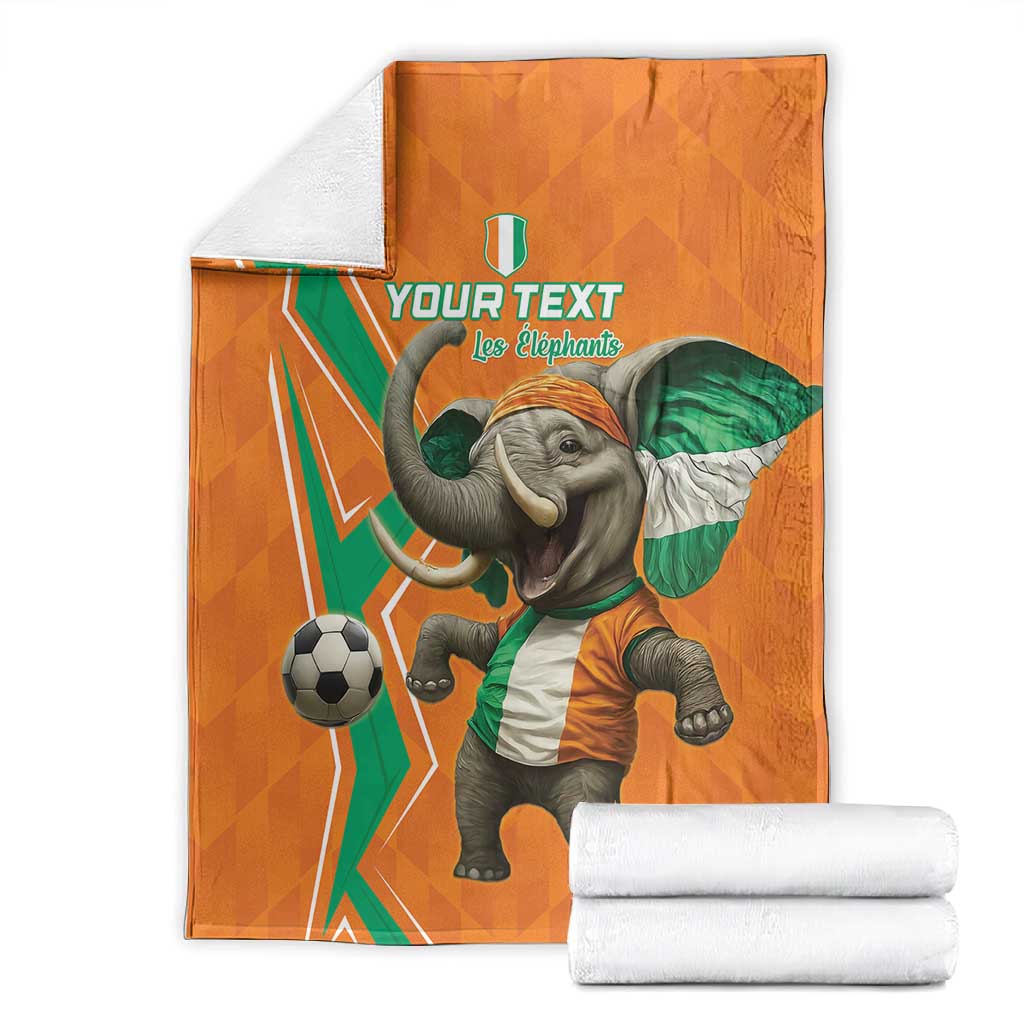 Custom Afro Ivory Coast Football Blanket Go Champions LT15