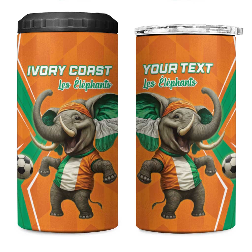 Custom Afro Ivory Coast Football 4 in 1 Can Cooler Tumbler Go Champions LT15