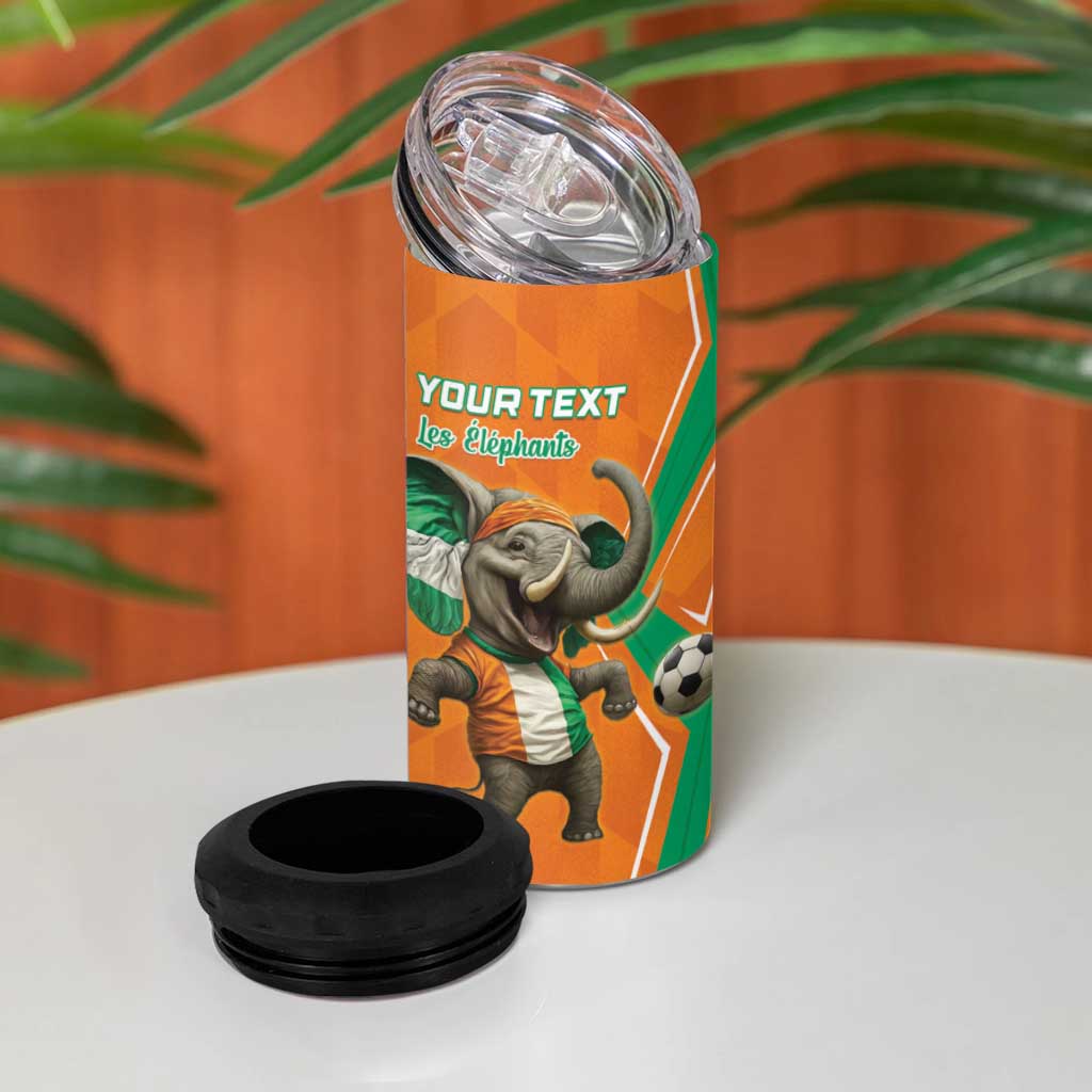 Custom Afro Ivory Coast Football 4 in 1 Can Cooler Tumbler Go Champions LT15